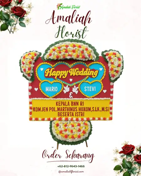 Papan Bunga Pernikahan Ema